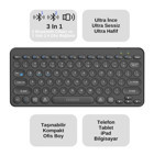 Everest KB-BT16 Türkçe Q Wireless Kablosuz Siyah Klavye