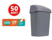 Smarter Büyük Boy 65x80 cm Çöp Poşeti 50x7 Adet Yeşil