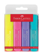 Faber-Castell 1546 4'lü Pastel Renkli Kesik Uçlu Fosforlu Kalem Seti