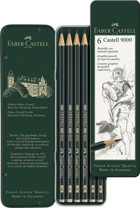Faber-Castell 9000 6'lı Köşeli Siyah Kurşun Kalem Seti
