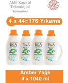 Ega Softener Sensitive Konsantre Amber 44 Yıkama Yumuşatıcı 4x1 lt