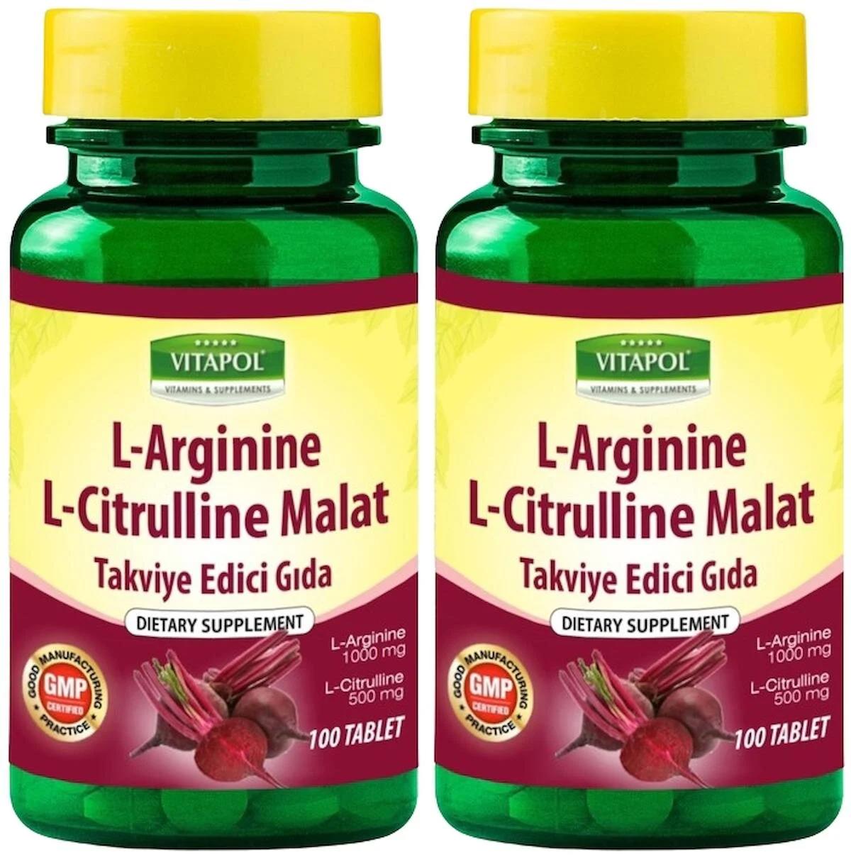 Vitapol L-Arjinine L-Citrulline Malat Vitamin 2x100 Tablet