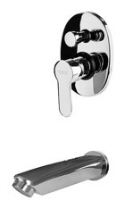 Newarc Domino 971111 Pirinç Çiftli Aç Kapa Ankastre Yuvarlak Banyo Bataryası Krom