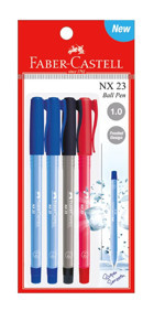 Faber-Castell NX 23 Plastik 3 Renkli 1.0 mm Çok Renkli 4'lü Tükenmez Kalem