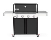 Weber Genesis E-415 Gazlı Dumansız Kapaklı Dikdörtgen Tekerlekli Ayaklı Mangal Siyah