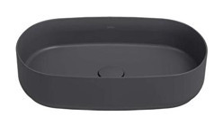 Isvea Infinity Tekli 55 cm Seramik Tezgah Üstü Oval Lavabo Antrasit