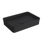 Bocchi Slim Line Tekli 55 cm Seramik Tezgah Üstü Dikdörtgen Lavabo Mat Siyah