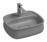 Isvea Fluido Tekli 47 cm Seramik Tezgah Üstü Dikdörtgen Lavabo Gri