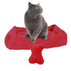 Evene Tek Fonksiyonlu 65x45 cm Kedi Yatağı Kırmızı