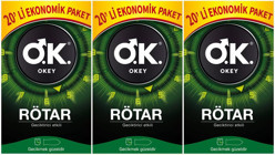 Okey Rötar Normal Geciktiricili Prezervatif 3x20'li