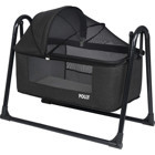 Polly Baby Keten Fileli Metal 0-13 kg Dikdörtgen Sallanan Anne Yanı Beşik Siyah