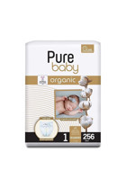 Pure Baby Organik Yenidoğan 1 Numara Organik Bebek Bezi 256 Adet