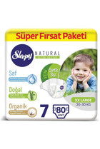 Sleepy Natural 7 Numara Organik Cırtlı Bebek Bezi 80 Adet