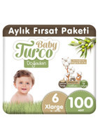 Baby Turco Doğadan XLarge 6 Numara Cırtlı Bebek Bezi 100 Adet
