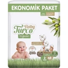 Baby Turco Doğadan 2 Numara Bantlı Bebek Bezi 68 Adet