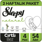 Sleepy Maxi 2 Haftalık Paket 4 Numara Organik Cırtlı Bebek Bezi