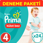 Prima Deneme Paketi 4 Numara Külot Bebek Bezi 24 Adet