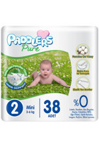 Paddlers Pure 2 Numara Organik Cırtlı Bebek Bezi 38 Adet