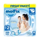 Molfix Mini 2 Numara Göbek Oyuntulu Bantlı Bebek Bezi 4x80 Adet