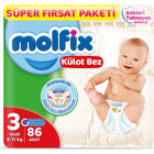 Molfix Anatomik Fit 3 Numara Külot Bebek Bezi 86 Adet