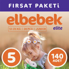 Elbebek Elite Junior 5 Numara Cırtlı Bebek Bezi 140 Adet