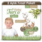 Baby Turco Doğadan XXLarge 7 Numara Cırtlı Bebek Bezi 160 Adet