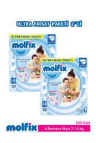 Molfix Maxi 4 Numara Cırtlı Bebek Bezi 2x100 Adet