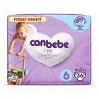 Canbebe 6 Numara Bantlı Bebek Bezi 36 Adet
