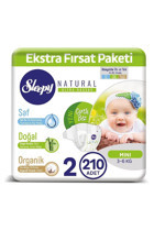 Sleepy Natural 2 Numara Organik Cırtlı Bebek Bezi 210 Adet