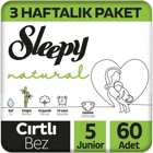 Sleepy Junior 3 Haftalık Paket 5 Numara Organik Cırtlı Bebek Bezi