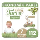 Baby Turco Doğadan 7 Numara Bantlı Bebek Bezi 112 Adet