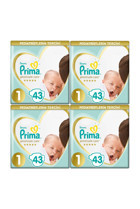 Prima Premium Care 1 Numara Cırtlı Bebek Bezi 4x43 Adet