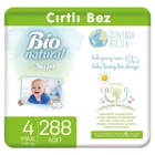 Sleepy Bio Natural 4 Numara Organik Cırtlı Bebek Bezi 288 Adet