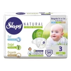 Sleepy Natural Ultra Hassas 3 Numara Organik Cırtlı Bebek Bezi 34 Adet