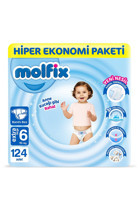 Molfix Anne Kucağı Gibi 6 Numara Cırtlı Bebek Bezi 124 Adet