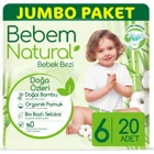 Bebem Natural Doğa Özleri 6 Numara Organik Cırtlı Bebek Bezi 20 Adet