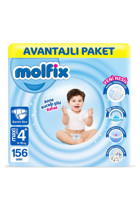 Molfix Anne Kucağı Gibi 4 + Numara Cırtlı Bebek Bezi 156 Adet