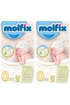 Molfix Prematüre 0 Numara Organik Göbek Oyuntulu Cırtlı Bebek Bezi 2x30 Adet