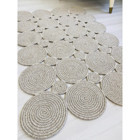 Jüt Hasır Görünümlü Desenli Modern El Örgüsü Dikdörtgen Halı Kilim - 200 x 340 cm - Gri