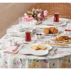 Karaca Clover Oval 28 Parça 6 Kişilik Porselen Kahvaltı Takımı Beyaz
