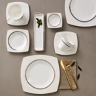 Karaca Fine Pearl Lorenzo Kare Desenli 26 Parça 6 Kişilik Fine Pearl Kahvaltı Takımı Beyaz