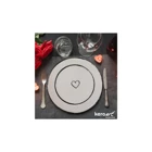 Keramika Love Desenli 10 Parça 2 Kişilik Stoneware Kahvaltı Takımı Beyaz-Siyah
