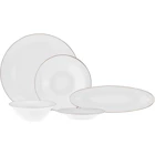 Karaca Fame Fine Pearl Oval-Yuvarlak 26 Parça 6 Kişilik Fine Pearl Kahvaltı Takımı Beyaz