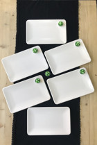 Gulhanıle Mat Krem Kare 6 Parça 6 Kişilik Seramik Kahvaltı Takımı Beyaz
