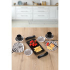 Keramika Black And White Tetra Oval Desenli 11 Parça Seramik Kahvaltı Takımı Beyaz-Siyah