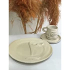 Merve Tasarım Ceramic Yüz Model 4 Kişilik Seramik Kahvaltı Takımı Beyaz