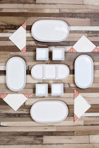 Evimsepette Minimal Oval 9 Parça Seramik Kahvaltı Takımı Beyaz
