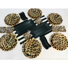 Keramika Leopar Yuvarlak Desenli 30 Parça 6 Kişilik Seramik Kahvaltı Takımı Çok Renkli