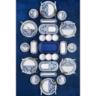 Acar Ottoman 324 Yuvarlak Desenli 31 Parça 6 Kişilik Stoneware Kahvaltı Takımı Beyaz