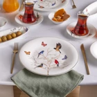 Karaca Grace Fine Pearl Oval-Yuvarlak Desenli 26 Parça 6 Kişilik Fine Pearl Kahvaltı Takımı Beyaz